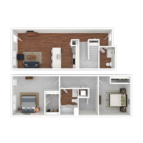 Floor plan for 2 beds, 1.5 baths, 1172 sqft